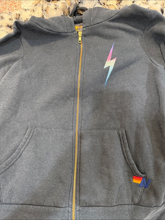 Aviator Nation Tops - AVIATOR NATION ZIP HOODIE GENTLY USED SIZE SMALL BOLT FADE